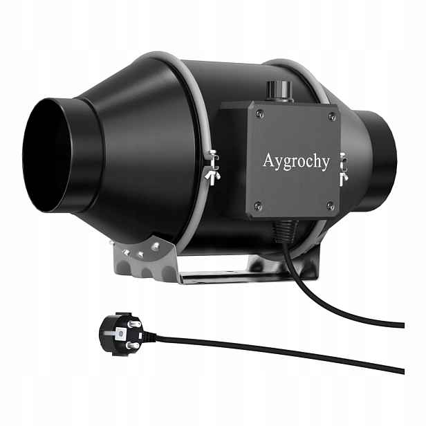 Kanálový ventilátor 100 mm odtahový pro hydroponii s regulací otáček
