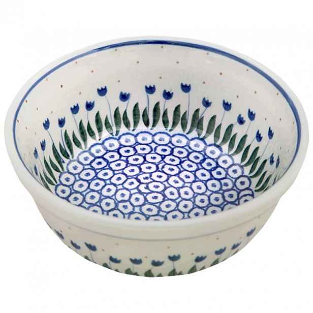 Miska na polévku müsli 16 cm Umělecká keramika Bolesławiec 0490A Tulipány