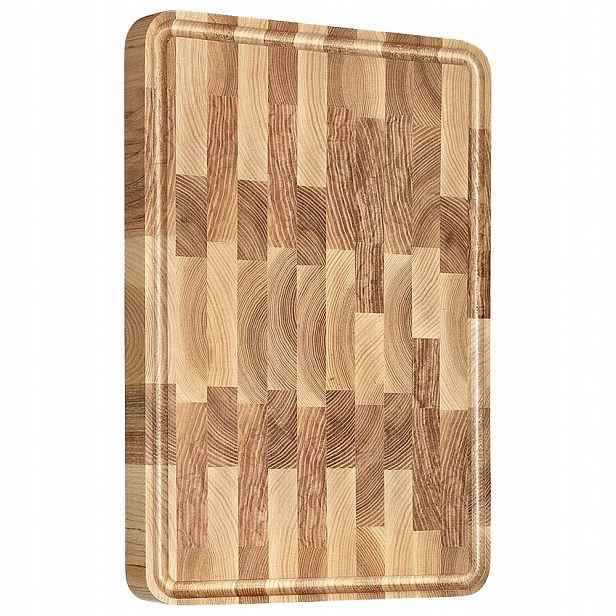 Oboustranné krájecí jasanové prkénko 348x250x30 mm frézované