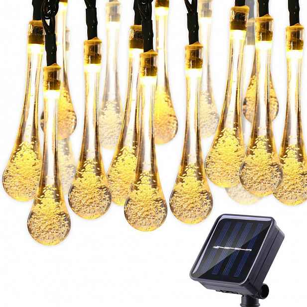 Solární Lampy Zahradní Světelná Girlanda Voděodolná Slzy 30 Led 6 M