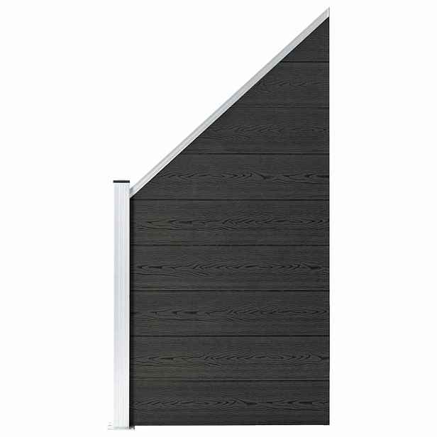 vidaXL Plotový dílec WPC 95 x (105–180) cm šedý