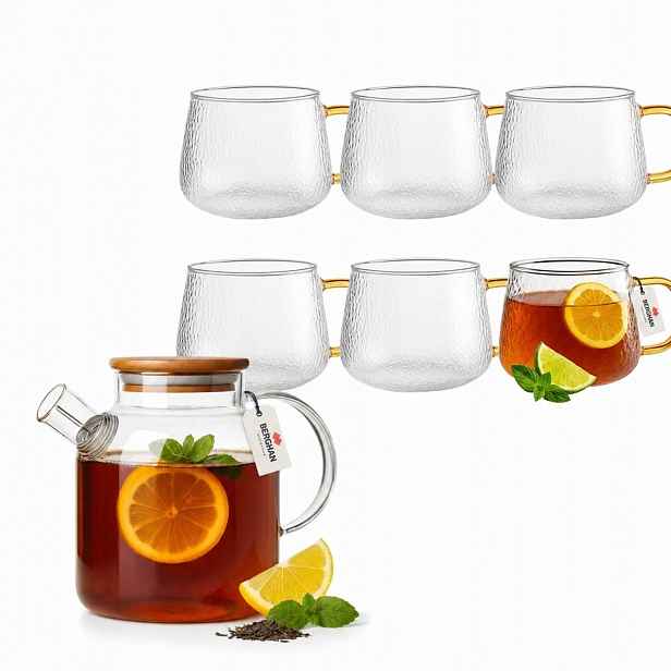 Sada Bergman – 6 kladívkových sklenic 420 ml skleněný džbán 1,6 l