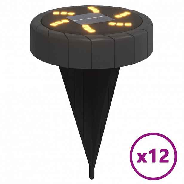 vidaXL Solární zemní světla s hroty venkovní 12 ks teplá bílá