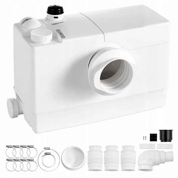 Bezpečná drtící pumpa na Wc odpadní vodu 800 W 10 m 4 vstupy, výkonná