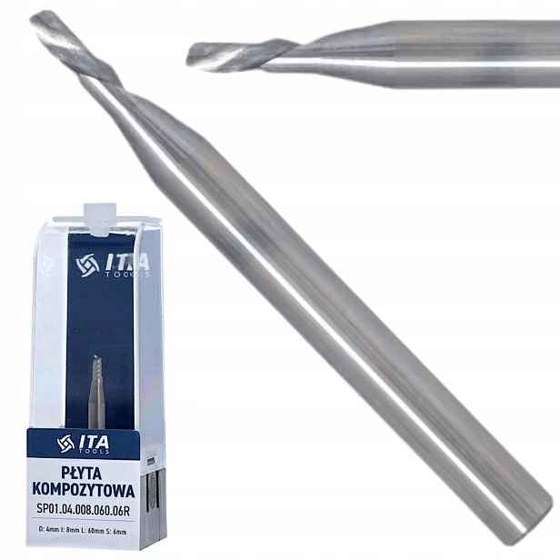 Fréza Vhm Z1 D=4 I=8 L=60 S=6 Kompozitní Deska Ita Tools SP01.04.008.060.06R