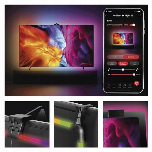 GoSmart Ambientní Led Rgb osvětlení za Tv 65“ (164 cm)