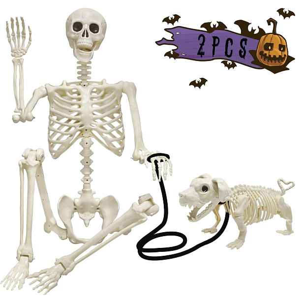 Kostra Se Psy Na Halloween Do Zahrady Bílá Plastová