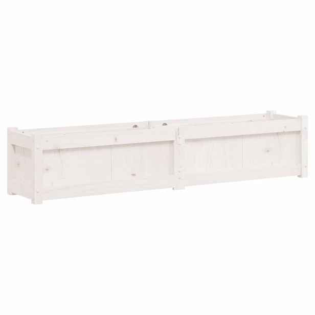 vidaXL Zahradní truhlík bílý 150 x 31 x 31 cm masivní borové dřevo