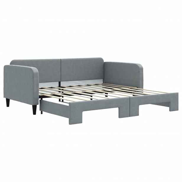 vidaXL Válenda s přistýlkou a světle šedá 100 x 190 cm textil