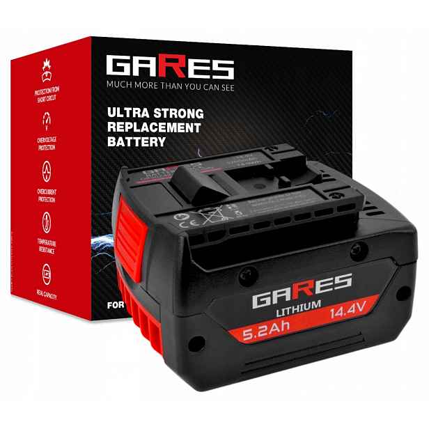 Akumulátor Gares pro Bosch Gsr Gdr 14.4 V-LIN2 2607336234 2607336077 5,2Ah