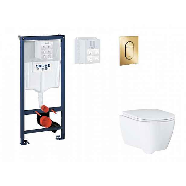 Grohe Rapid SL - Set předstěnové instalace, klozetu, sedátka SoftClose a tlačítka Arena Cosmopolitan S, Cool Sunrise SANI11BB4140
