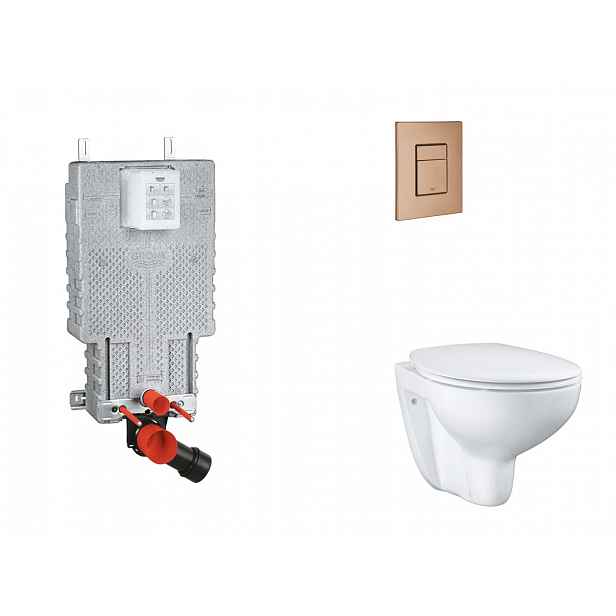 Grohe Uniset - Set předstěnové instalace, klozetu, sedátka SoftClose a tlačítka Skate Cosmopolitan, kartáčovaný Warm Sunset SANI15BB4103