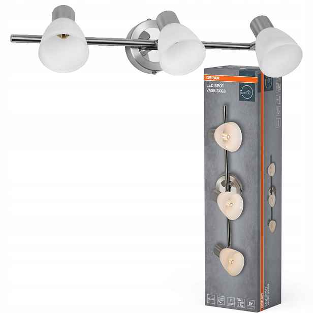 Nástěnné svítidlo stropní svítidlo Led reflektor Spot 3xG9 Chrom Vase Osram