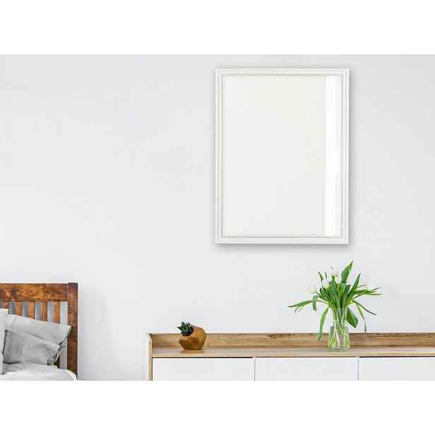 Nástěnné zrcadlo Nadine 34x45 cm, bílo-zlaté, perlový dekor