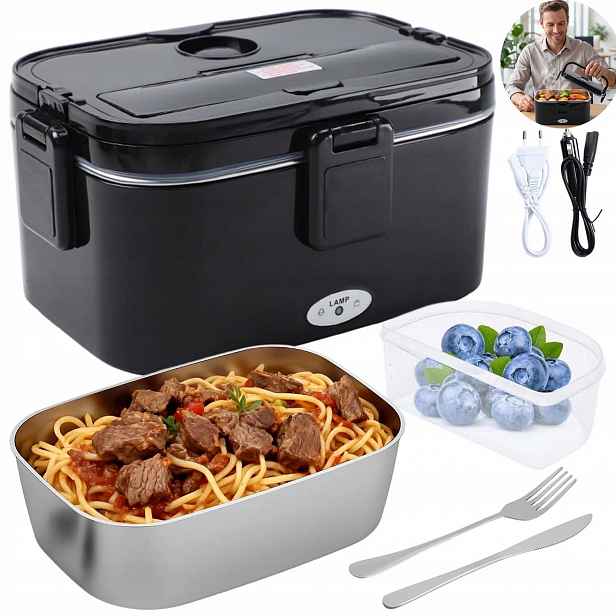 Obědový Box 1800 ML 12V/24V 80W Elektrický Vyhřívaný Do Auta I Kanceláře