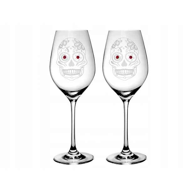 Sklenice Celebration Lebka 360ML A 2KS červená