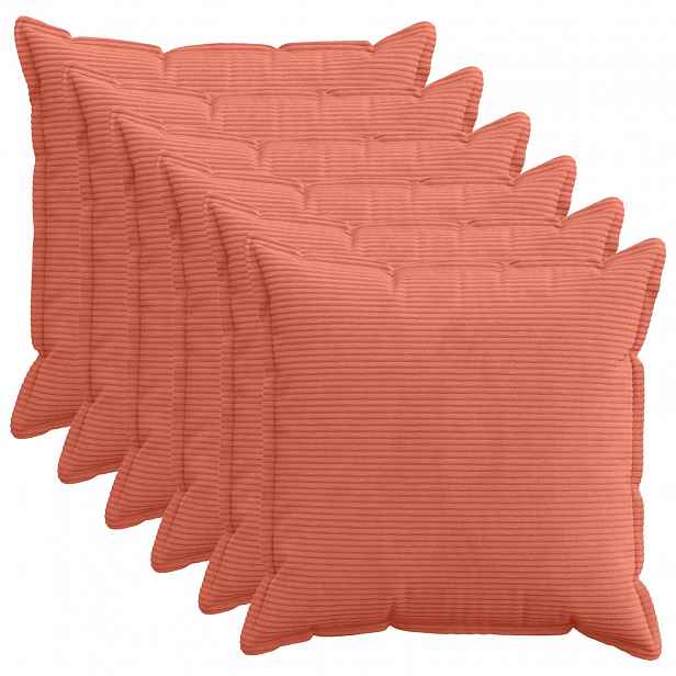 vidaXL Povlak na polštář 6 ks HOUTEN Červená oranžová 80 x 80 cm