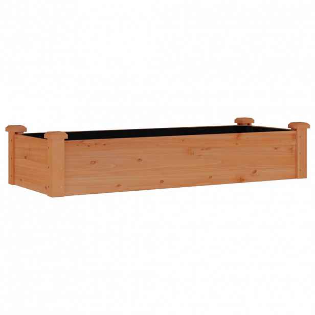vidaXL Zahradní vyvýšený záhon s vložkou hnědý 120x45x25cm masiv jedle