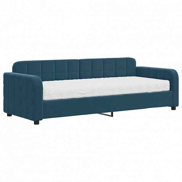 vidaXL Válenda s matrací modrá 80 x 200 cm samet