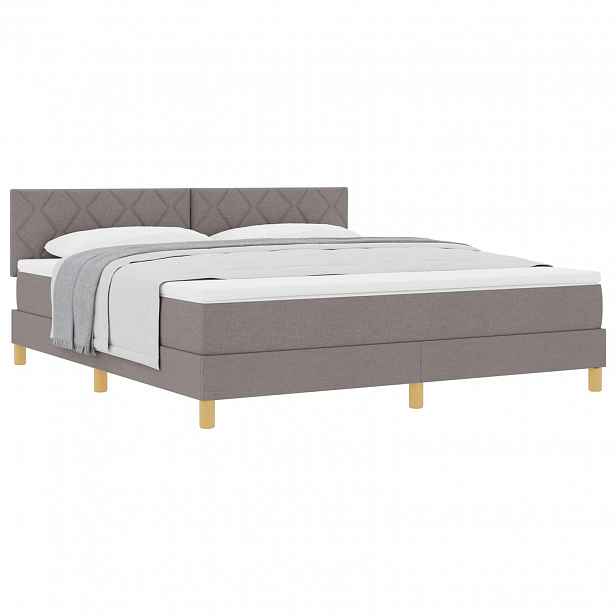 vidaXL Postel s boxspringem s polštářem Taupe 180 x 200 cm textil