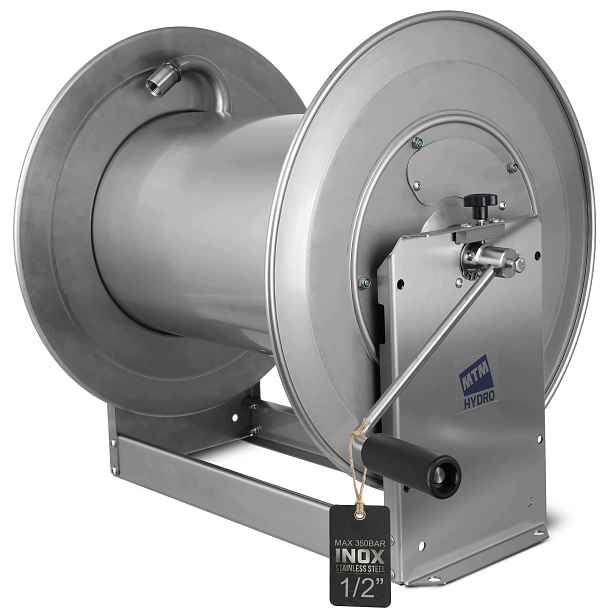 Buben 1/2"F Inox 350bar navíječ na hadici pro myčku do max 180 m na jatka do haly