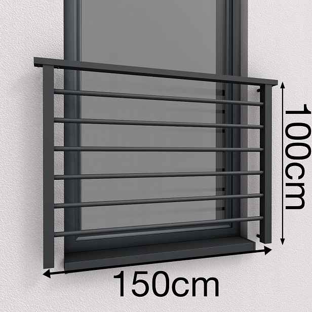 Francouzská okenní zábradlí hliníková 150 cm 7016