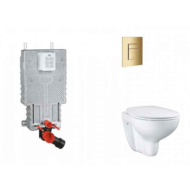 Grohe Uniset - Set předstěnové instalace, klozetu, sedátka SoftClose a tlačítka Skate Cosmopolitan, Cool Sunrise SANI15BB4102