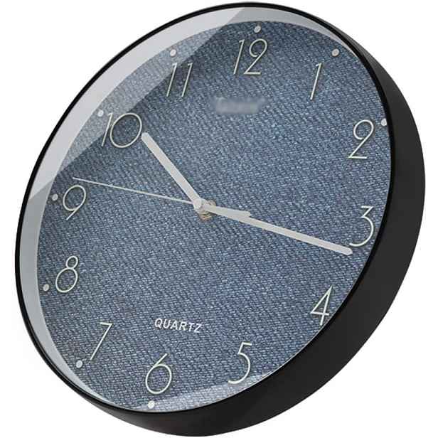 Nástěnné Hodiny Wanduhr 25 cm Tiché Napájené baterií Jeans Denim reg11