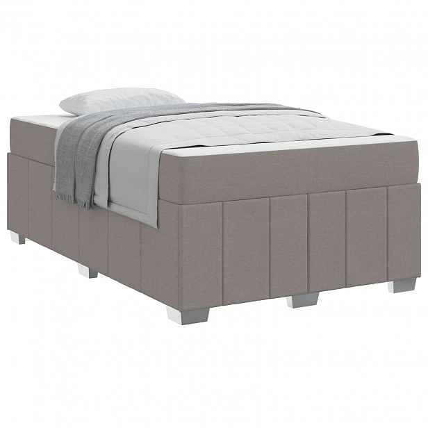 vidaXL Rám postele Taupe 120 x 200 cm textil