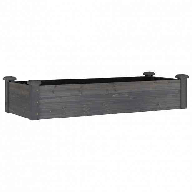 vidaXL Zahradní vyvýšený záhon s vložkou šedý 120x45x25 cm masiv jedle