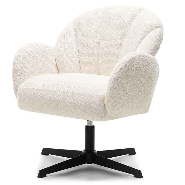 Hector Otočné designové křeslo Casablanca bouclé bílé/černé