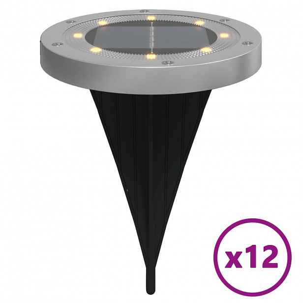 vidaXL Solární zemní světla s hroty venkovní 12 ks teplá bílá