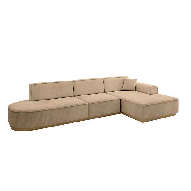 ALTDECOR ROHOVÁ SEDAČKA s otomanem, pravá IREA-L2-v2 327x165x80 Béžová Velur