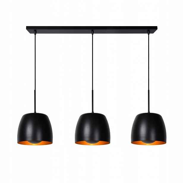 Černá závěsná lampa Nolan s teplým leskem nad stůl 03/30/Lucide