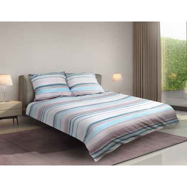 Matex Premium saténové Povlečení 160x200 modré pruhy