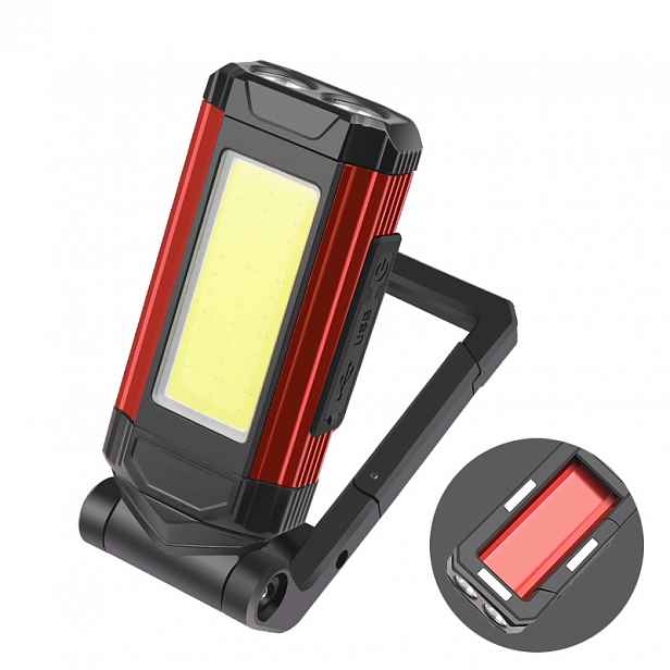 Skládací Led Dílenská Lampa Cob Xpe Akumulátorová Do Garáže Magnet Usb