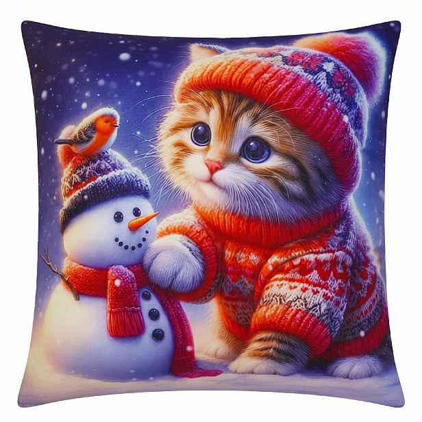 Vánoční povlak na polštář CHRISTMAS FRIENDS III. 40x40 cm