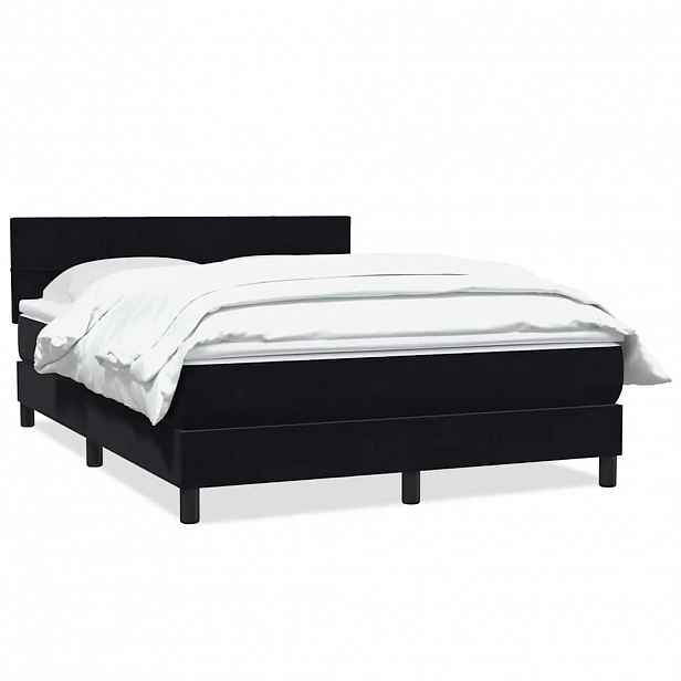 vidaXL Box spring postel s matrací černá 160x210 cm samet