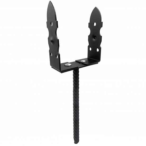 4 x Podstavec sloupku s tyčí 40 cm, nastavitelný, ozdobný, 0-160 mm, ozdobná kotva