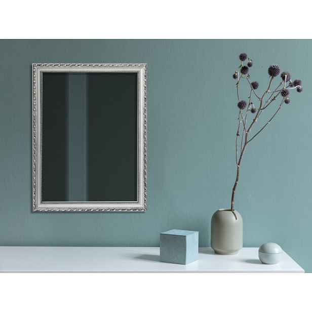 Nástěnné zrcadlo Loreley 34x45 cm,  dřevěný stříbrný rám