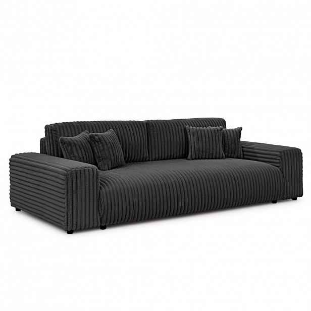 S-Style POHOVKA BIG SOFA Mollis s funkcí spaní a úložným prostorem v tmavě šedé barvě z plyšového manšestru