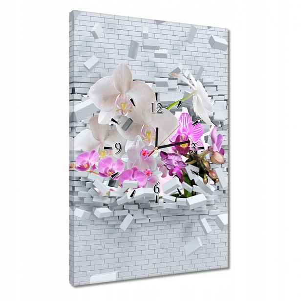 Hodiny 40x60 Orchidej ve zdivu