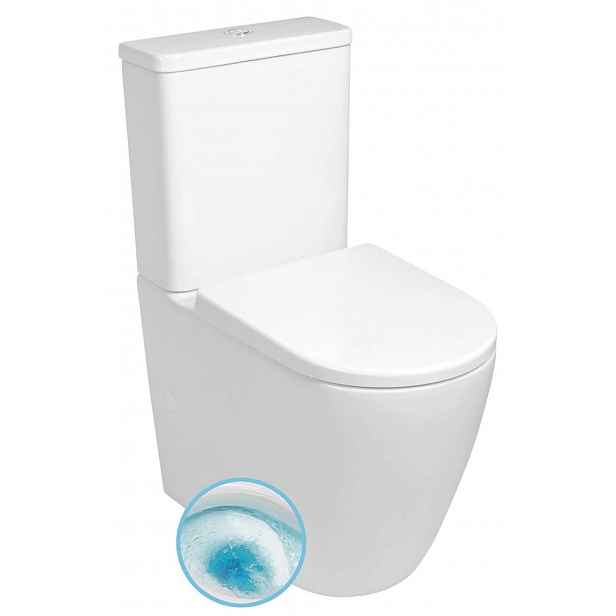 Sapho - WC kombi Turku, Vortex Rimless, vario odpad, bílá PC104V