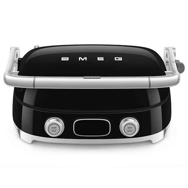 Smeg Kontaktní a BBQ gril s vaflovacími deskami, černá MGF01BLEU