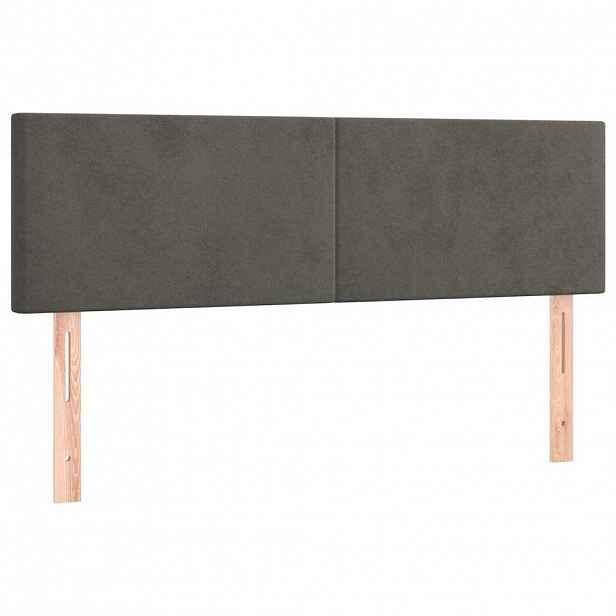 vidaXL Čela postele tmavě šedá 144x5x78/88 cm samet