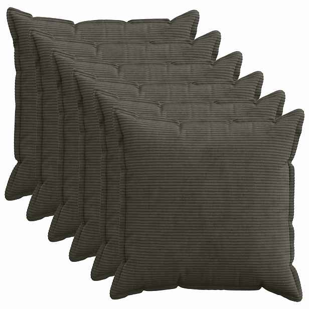 vidaXL Povlak na polštář 6 ks HOUTEN Antracitová 80 x 80 cm manšestr