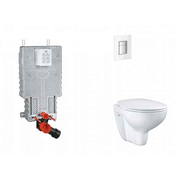 Grohe Uniset - Set předstěnové instalace, klozetu, sedátka SoftClose a tlačítka Skate Cosmopolitan, Moon White SANI15BB3103