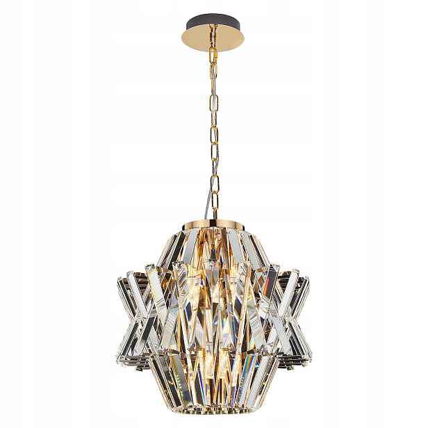 Křišťálový lustr Glamour Milagro Crown Zlatý 4xE14 34 cm Regulovatelný ML03