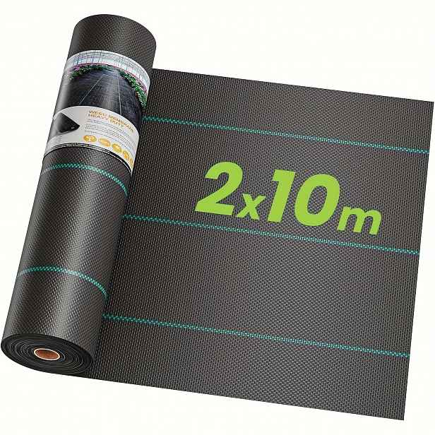 TEMU Odolná tkanina pro kontrolu plevele o rozměrech 78,74 palců x 393,7 palců, navržená jako zahradní bariéra proti plevelu s UV odolností. Vhodná