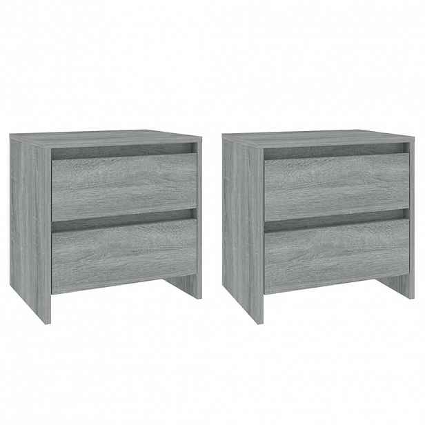 vidaXL Noční stolky 2 ks šedé sonoma 45 x 34,5 x 44,5 cm dřevotříska